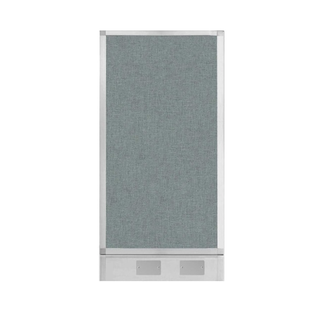 Hush Panel Configurable Cubicle Partition 2' X 4' Sea Green Fabric W/ Cable Channel